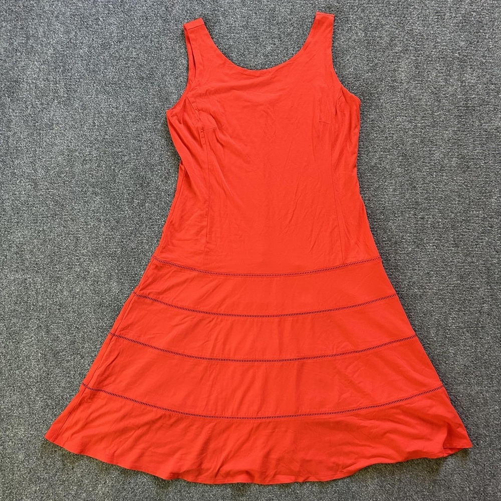 Ann Taylor Dress Womens 8 Red Sleeveless A-Line Scoop Neck Lined Jersey